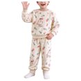 thumbnail image 3 of Splozh Baby Girl Outfit Fashion, Baby Boys Girls Flannel Fleece Warm Winter Loungewear Set,White,0-1 Years, 3 of 8