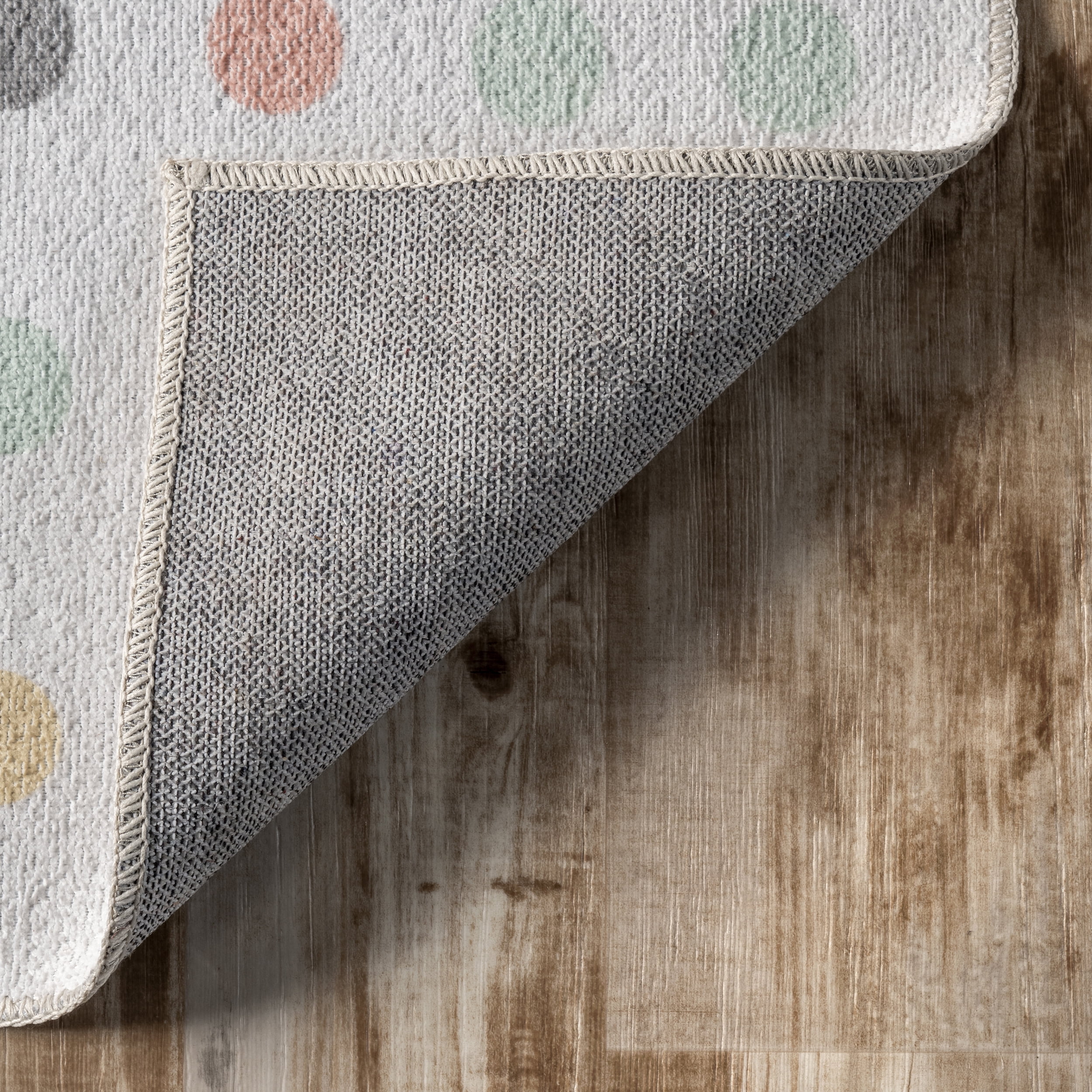 nuLOOM Larissa Machine Washable Kids Polka Dot Area Rug, 8' x 10', Ivory