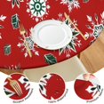 thumbnail image 4 of Red Christmas Snowflake Pattern Round Fitted Tablecloth with Elastic Edge,Dining Table Cover Waterproof,Outdoor Round Tablecloth for Camping,Dining,Indoor and Outdoor, 4 of 7