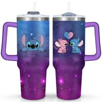 40oz Cartoon Movie Stainless Steel Tumbler with Lid and Straw,Spill Proof Cartoon Travel Cup for Cartoon Lovers Double Wall Vacuum Insulated Coffee Mug with Handle Purple