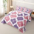 thumbnail image 3 of Homewish Minimalist Stripes Twin Quilt Set,Vintage Bohemian Twin Coverlet Set,Pink Purple,2-Piece, 3 of 7