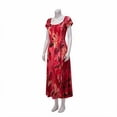 thumbnail image 6 of MIRUXO Widow Floral Dress Costume Adult Red Printed Scoop Neck Midi Dress Tiara Cosplay Outfit for Halloween Stage Party, 2 Piece Set, 6 of 9