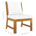 thumbnail image 4 of vidaXL Sectional Middle Sofa with Cream Cushion Solid Acacia Wood, 4 of 4