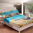thumbnail image 2 of Sheet Nautical Sea Bedding Set Full Size,Hawaiian Ocean Beach Theme Bed Sheets, 2 of 5