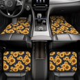 thumbnail image 7 of Zufioo Navy Blue Plaid Sunflower Print Car Floor Mats Four-piece Set, Car Interior Accessories - Corrosion-resistant, Non-Slip, Suitable for Cars, Trucks, Vans, 7 of 7