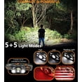 thumbnail image 2 of Headlamp ,1200 Lumen  Bright   Lamp Flashlight with White Red Light,Motion Sensor  Headlight, 5 Modes Lights for Outdoor Camping Fishing Running, 2 of 6