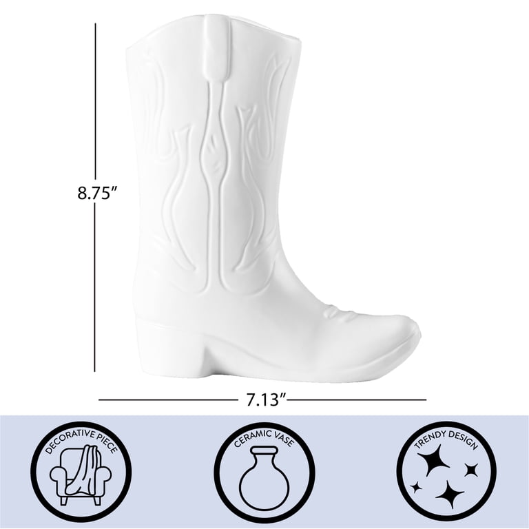 Urban Shop Ceramic Cowboy Boot Vase, 8.75