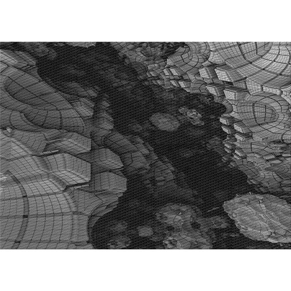 Ahgly Company Indoor Rectangle Patterned Charcoal Black Area Rugs, 8' x 10'