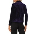 thumbnail image 3 of INSPIRE CHIC Blazer en Velours à Manches Longues avec Col Cranté pour Femmes P Violet Foncé, 3 of 6