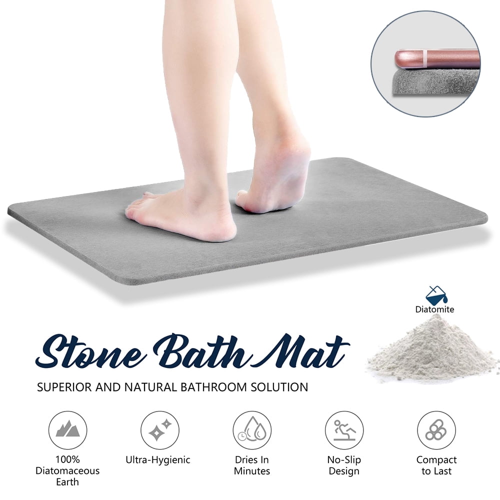 Diatomaceous Earth Bath Mat Shower Mat, Diatomaceous Stone Bath Mat