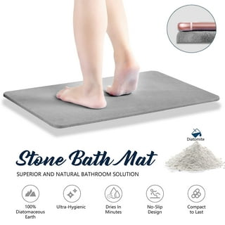Quick Dry Bath Mat, Diatomite Stone Bath Mat Anti-Slip, Diatomaceous Earth Bath  Mat, Large Shower Mat for Bathroom Floor, Kitchen, Pool, Sink, Ultra  Absorbent, Fast-Drying, Natural（23.8 x 15.5 ) 