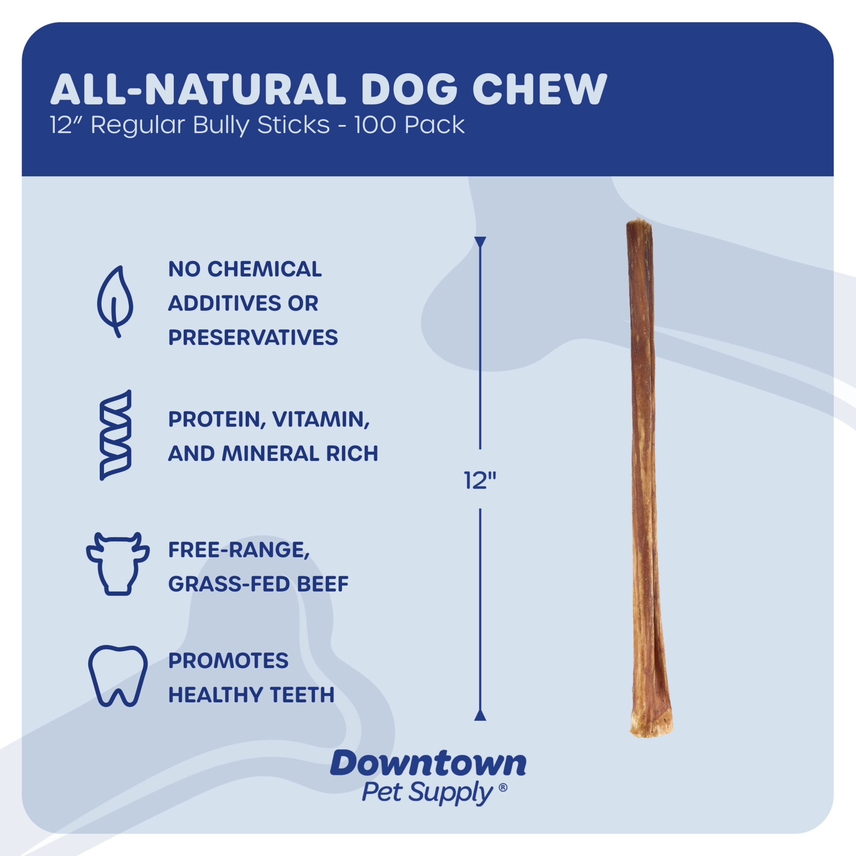 Downtown Pet Supply Bully Sticks For Dogs Thick Dog Chews 100 ct Dog Dental Treats