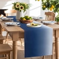thumbnail image 2 of Table Runner 90 Inches Long for Kitchen Dining, Navy Blue Ombre Dresser Scarf Farmhouse, Dining Table Decorations for Wedding/Parties, Modern Abstract Art Gradient Aesthetics 13 x 90 In, 2 of 9