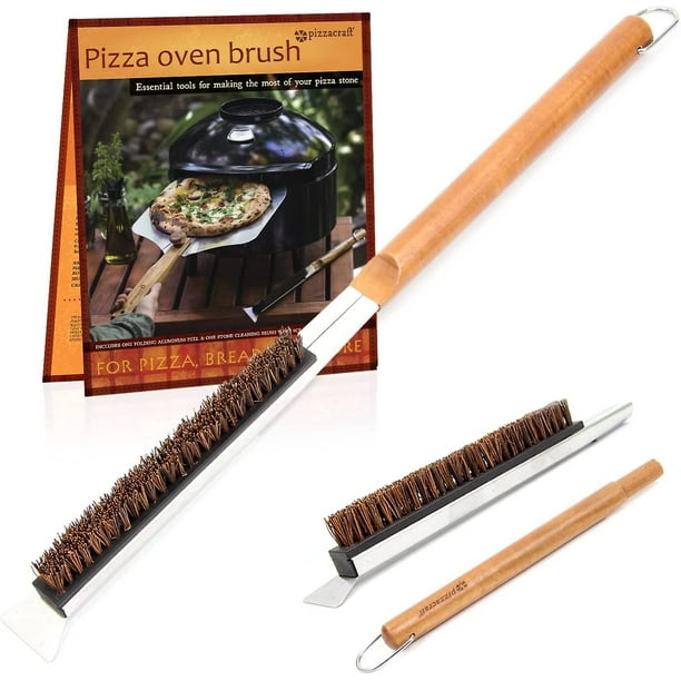 Pizza Oven Brush, Pizza Stone Cleaning Brush, Palm Stem Fiber Bristles