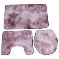 thumbnail image 1 of Toilet Lid Cover, 3Pcs Contour Rug , Polyester Fiber+PVC Quick Dry For Bathroom Rose Purple, 1 of 8