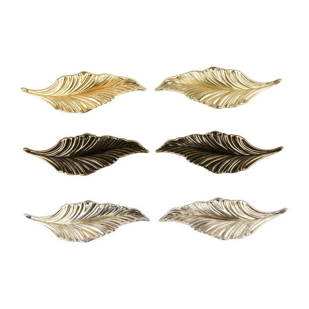 Novedad Negro Oro Silver Silver Hojas Creative Gabinete Tiradores Drawer Perillas Armario Manijas for puertas for muebles Accesorios de hardware
