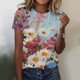 thumbnail image 1 of Fiudx Ofertas Flash Del Día Blusa Holgada de Manga Corta con Cuello Redondo y Manga Corta Informal de Verano de Gran Tamaño para Mujer, 1 of 4