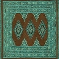 thumbnail image 1 of Ahgly Company Indoor Square Persian Turquoise Blue Traditional Area Rugs, 3' Square, 1 of 4