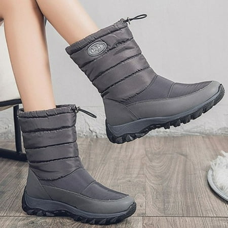 

Csengfiy Heel Wedge Snow Boots Velvet Belt Warm Mid- Comfortable Shrink Plus Ladies women s boots