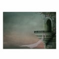 thumbnail image 1 of Gothic Cutting Board, Old Tower with Medieval Style Balcony and Rose Ivy Horror Fiction Print, Decorative Tempered Glass Cutting and Serving Board, Small Size, Pink Grey, by Ambesonne, 1 of 1