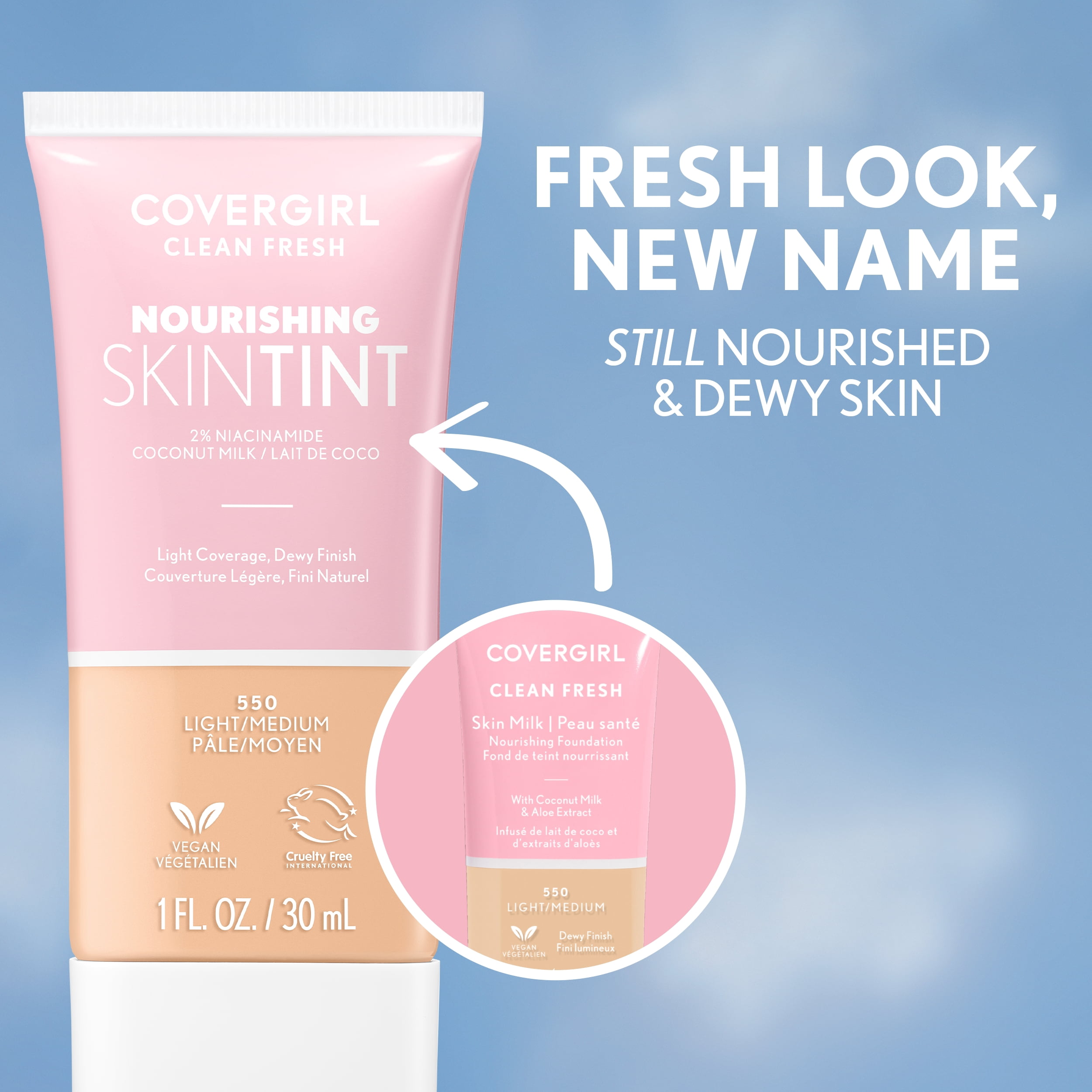 (3 pack) COVERGIRL Clean Fresh Nourishing Skin Tint, Dewy Finish, Rich/Deep, 1 fl oz (Packaging May Vary)