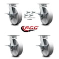 thumbnail image 2 of 8 Inch Kingpinless Semi Steel Wheel Swivel Caster Set with Brake and Swivel Lock, 2 of 2