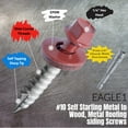 thumbnail image 5 of EAGLE 1 (250 Count) Metal Roofing Screws Painted Hex Washer Head Sheet Metal Roof Screw. Self Starting/self Tapping Metal to Wood, Sheet Metal Roofing siding Screws (1.5", Barn Red), 5 of 6