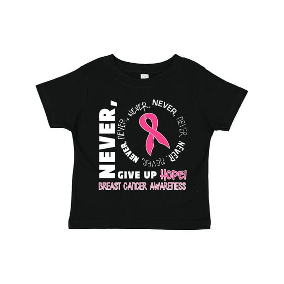 Inktastic Never Give Up Hope Breast Cancer Awareness Boys or Girls Toddler T-Shirt