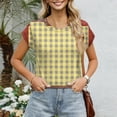 thumbnail image 3 of NAMTYQX Graphic Tees for Women Trendy Womens Tops Casual Graphic Stretch Loose Women's Summer Tops Yellow Size L, 3 of 5