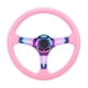 thumbnail image 2 of Volante, ABS Volante con 6 Agujeros Universal Rosa Volante Modificación Decorativa para la Mayoría de los Vehículos Carreras de Autos 350mm/14in, 2 of 5