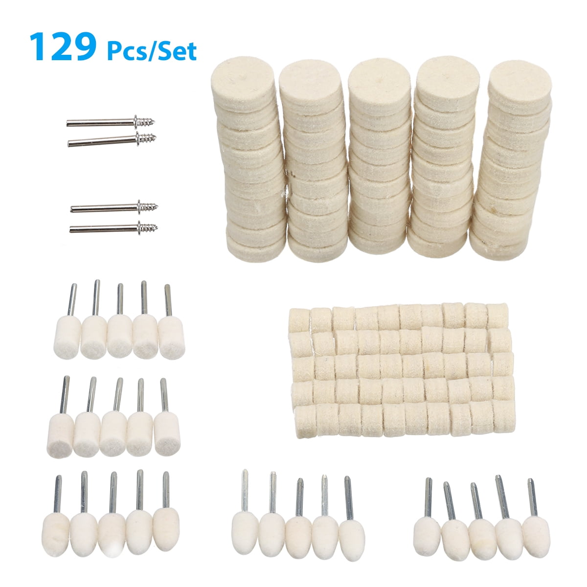 Felt Polishing Buffing Pads Wheel Wool Plastic Rotary  Kit Dremel Set 129Pcs UK 