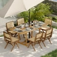 thumbnail image 3 of ANHDAH Set of 6 Rattan Dining Chairs, Mid Century Modern Woven Side Chairs with Wood Legs for Indoor Outdoor Use in Dining Room & Bedroom, 3 of 7