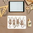thumbnail image 3 of Falling Cat Stencil for Painting 8.3x11.7inch Reusable Cartoon Cat Drawing Template Plastic PET Cute Cat Stencil Hollowed Scratch Template Animal Theme Stencil for Wall Door Decor, 3 of 7