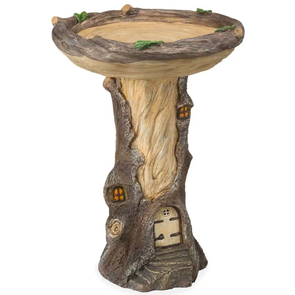 Reed Resin Tree Birdbath Polyresin Antique Garden Bird Bath For Home