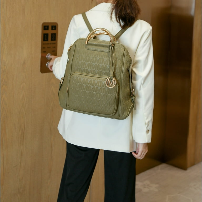 MKF Collection Torra Women s Backpack Stylish Bookbag Purse by Mia K Gold
