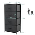 thumbnail image 5 of DWVO 4 Drawers Dresser Shelf Organizer Bedroom Bedside Storage Tower Black, Black Grey, 5 of 8