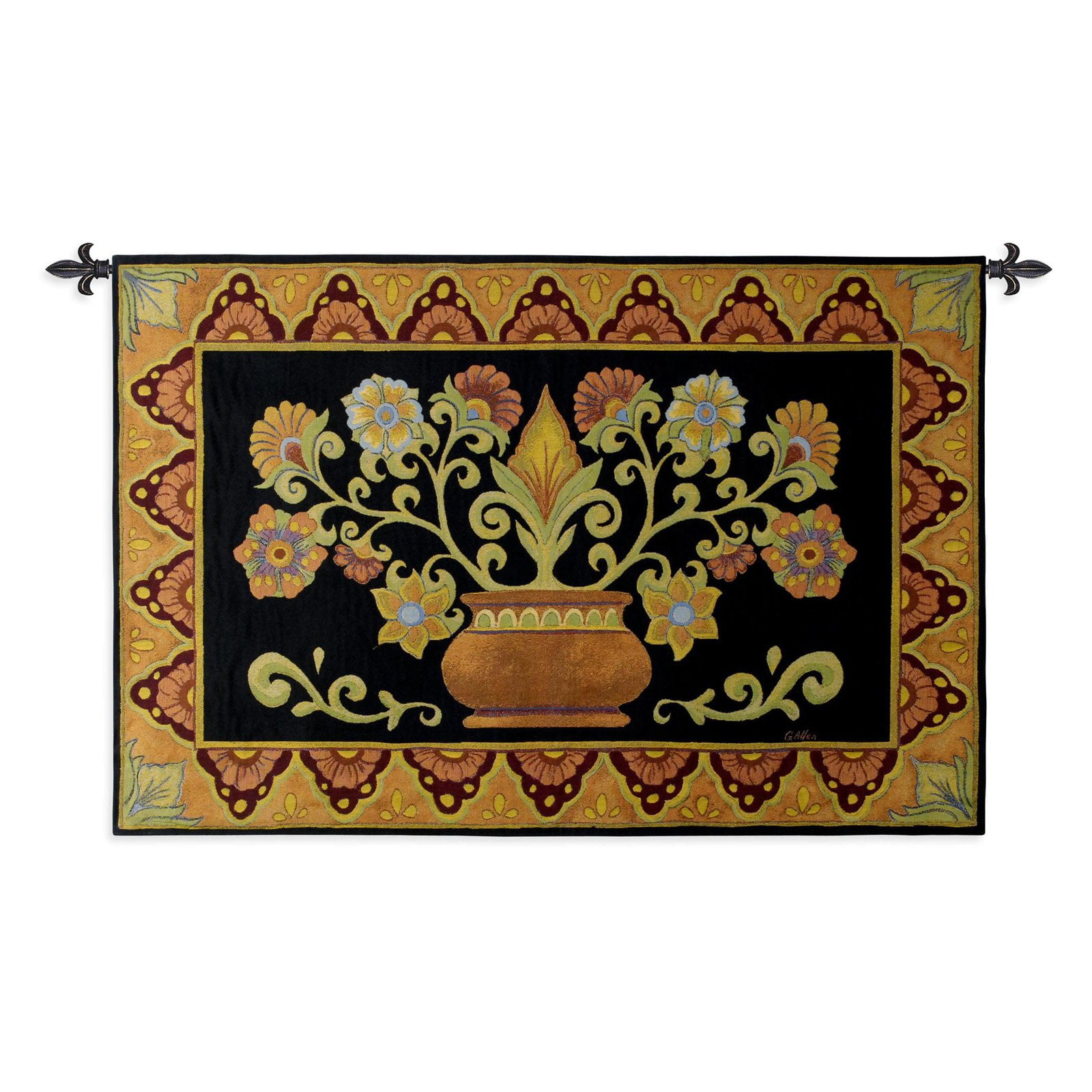 Fine Art Tapestries Mexican Potted Folk Wall Tapestry - Walmart.com