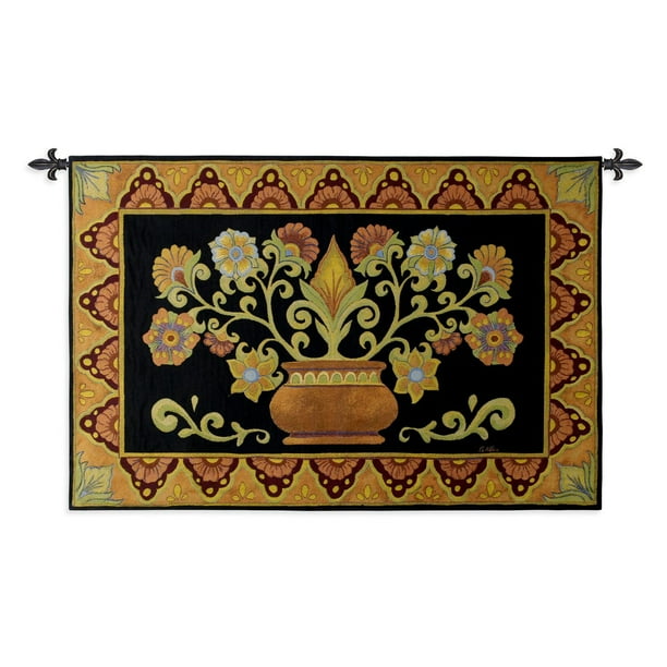 Fine Art Tapestries Mexican Potted Folk Wall Tapestry