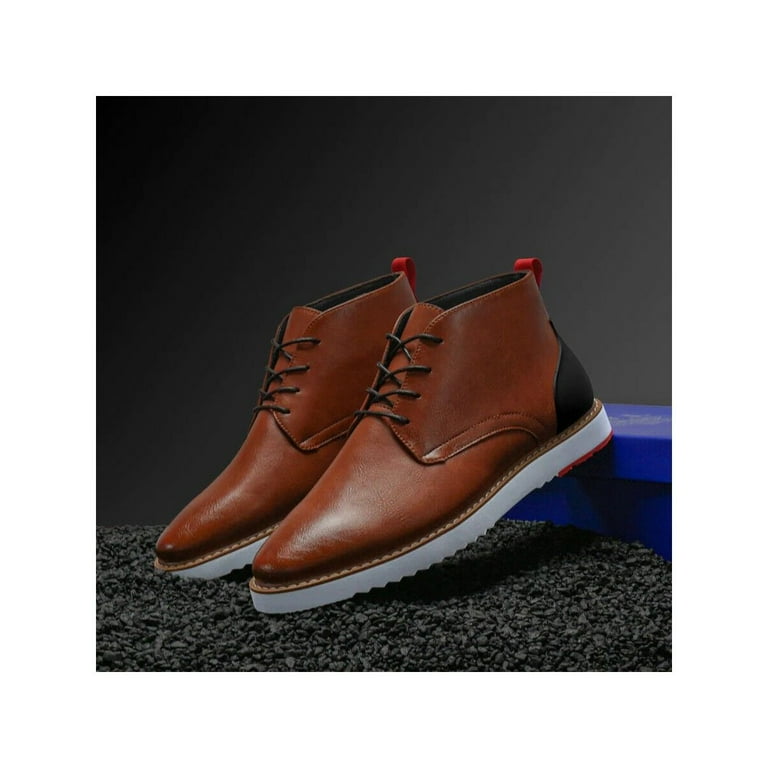 Mens Tayno Desert Chukka Boot Soft Leather Comfortable Cushion Sonoran Cognac Walmart