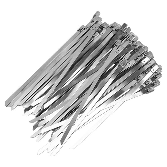 Metal Cable Ties, 100PCS Stainless Steel Cable Ties Multipurpose Heavy Duty Selflocking Cable Ties Kit For Machinery Vehicles Cables Outdoor Fence
