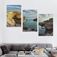 thumbnail image 4 of Nawypu   Rough Rocky Coast Under Blue Sky-Oversized Beach Canvas Artwork-12''x16''X3 Panels, 4 of 4