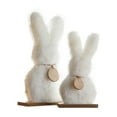 thumbnail image 2 of Kchsji Decorative Wooden Rabbits Set of 2, White Easter Bunny Decorations for Home, Elegant Wooden Rabbit Figurines for Easter Table Decor, Ideal for Living Room, Mantel, and Holiday Celebrations, 2 of 6