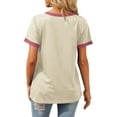 thumbnail image 5 of Womens Summer Tops with Pockets, Short Sleeve Shirts for Women Casual Loose Fit Solid Color V Neck T-Shirts, 5 of 6