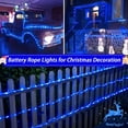thumbnail image 2 of Blue Rope Lights ,23 ft 50 LED Clear Tube Lights with Remote Control, 8 Modes Outdoor Battery Operated Fairy String Lights for Party Yard Home Wedding Christmas Halloween Holiday Decoration, 2 of 11
