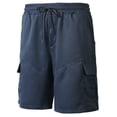 thumbnail image 4 of USNSM Cargo Shorts for Men Drawstring Elastic Waist Shorts with Multi Pockets Solid Color Casual Workout Sport Pants Blue M, 4 of 9