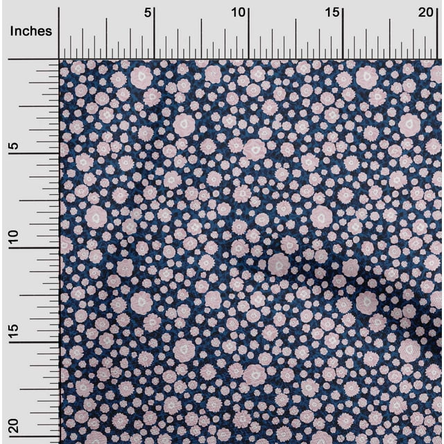 oneOone Polyester Lycra Blue Fabric Floral & Texture Dress Material Fabric Print Fabric By The Yard 56 Inch Wide