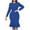 Blue, variant on IROINNID Long Sleeve Dress for Women Knee-Length Sheath Dress Slim Waist Dress Long Sleeve Solid Color Dress,Black