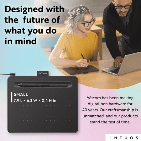 Wacom - Intuos Graphic Drawing Tablet for Mac, PC, Chromebook & Android (Small) with Software Included - Black
