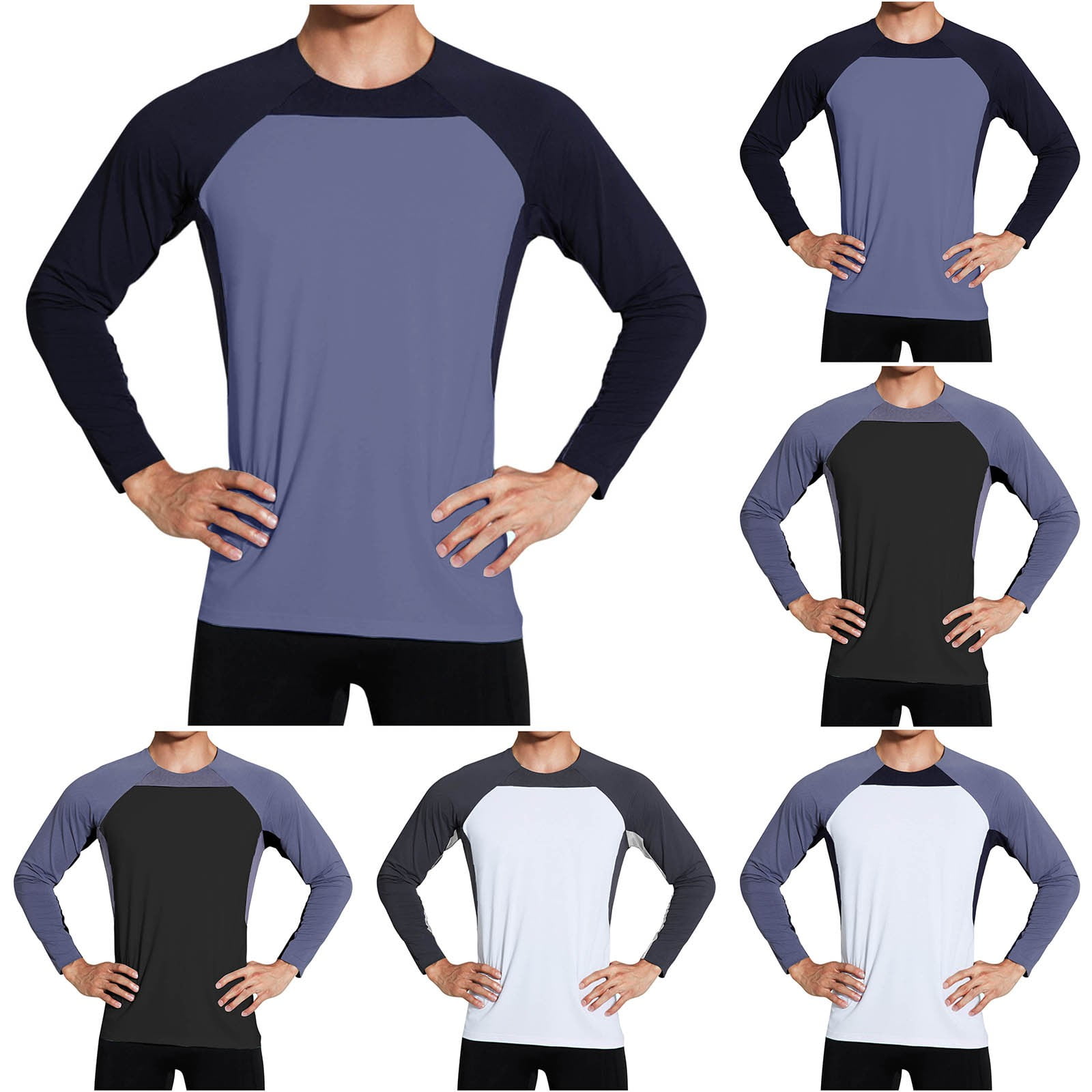 Jinhomg Men's Thin Athletic Shirts Casual Color Block Workout T