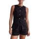thumbnail image 1 of Conjunto de 2 Piezas de Mezclilla para Mujer, Informal, de Negocios, Sin Mangas, Blazer, Chaleco, Top y Pantalones Cortos, Conjunto de Chándal Negro S, 1 of 10